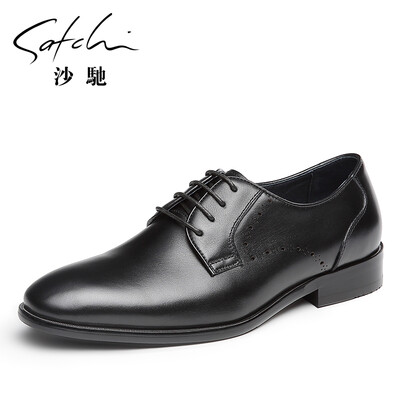 

Sha Chi black mens tie business dress shoes 61841005Z black 38