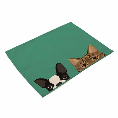 

Animal Pattern Polyester Placemat Heat resistant Stain resistant Anti slip Table Mat Bowl Coaster Dining Tableware Pad for Dining