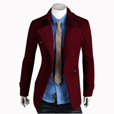 

Zogaa New Men's Wool Coat Autumn And Winter Double-breast Casual