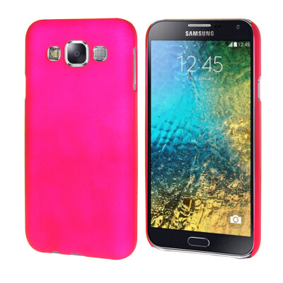 

MOONCASE Hard Rubberized Rubber Shell Back Protective Case Cover for Samsung Galaxy E5 E500 Hot pink