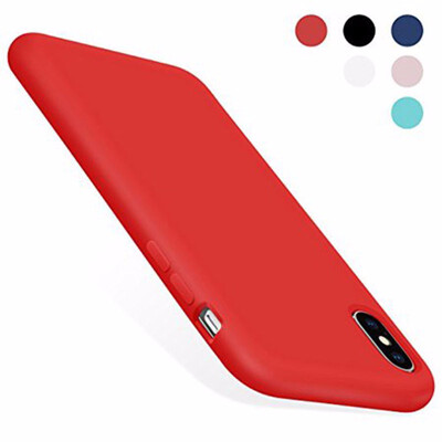 

IPhone X Case Red Soft Liquid Silicone Protective Cover Smooth Shockproof Drop Proof Shell for IPhone X 58in