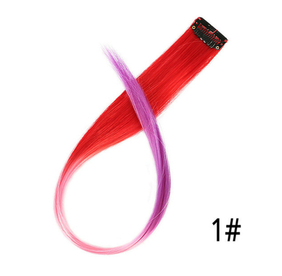 

20" Synthetic Clip In Hair Extensions One Piece Rainbow Clip On Hair Pieces For Women 50cm Purple Pink Wig Ombre Hair Extension