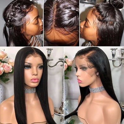 

9A 360 Lace Frontal Human Hair Wigs Long Straight Wigs with Baby Hair Ponytail Brazilian Virgin Hair Wigs 130 Density for Women