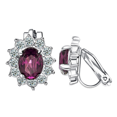 

Yoursfs Crystal Women Clip On Earrings Fashion Jewelry Unique Cocktail CZ Earrings Women Gift