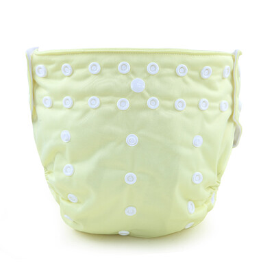 

Tile baby waterproof diaper pants cotton gauze baby diapers pocket size adjustable leak-proof breathable diaper light yellow DL056C