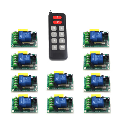 

MITI РФ 315Mhz / 433Mhz 10-ресиверы + 1Transmitter 220 1 канал 30A Беспроводная система дистанционного управления Переключатель питания Для дома Smart Control