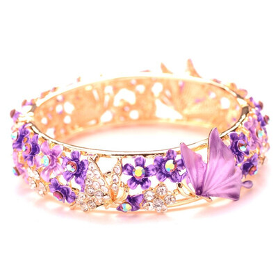 

Jewelry bracelet national style court painting butterfly love flower accessories diamond openings Bracelet Fashion accessori