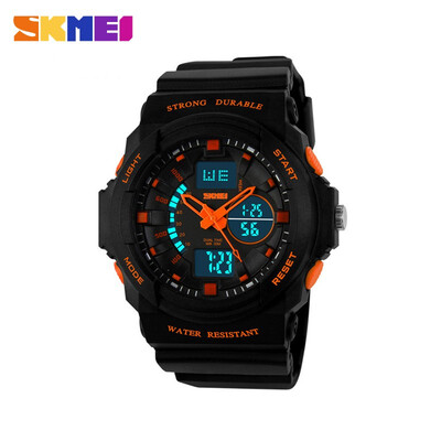 

SKMEI Brand For Men Sports Vintage Watch LED Jelly Military Uniform Mens Watches Wrist Watch 50m Waterproof Student Watch