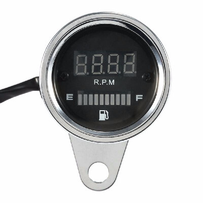 

12V Motorcycle 2 in 1 Tachometer RPM Shift Meter Fuel Gauge Meter with Digital LED Indicator