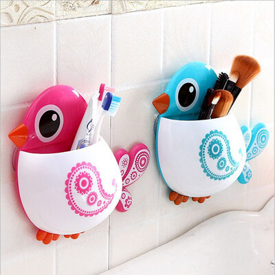 

Cntomlv 1 Piece Funny Popular Kids Favourite Cartoon Bird Pattern Suction Cup Tooth Brush Holder Bathroom Accessories
