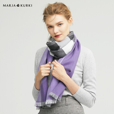 

MARJA KURKI wool scarf couple models fashion plaid wild silk wool scarf female gift box trend selection 1CC553226 purple