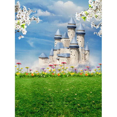 

White Towers Photo Backdrop 57FT Vinyl Fabric Cloth Digital Printing Photo Background s-664