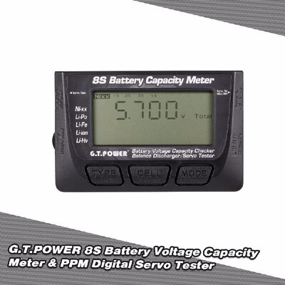 

GTPOWER 8S Battery Voltage Capacity Meter PPM Digital LED Servo Tester for RC Car Aircraft Quadcopter