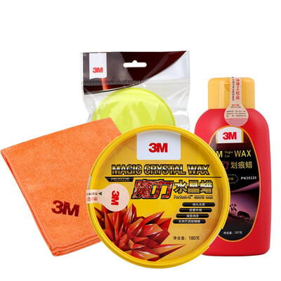 

3MPN 39326 magic crystal wax car wax new car wax polishing maintenance decontamination sunscreen antioxidant waxed sponge towel