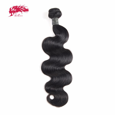 

Ali Queen Hair 5A Peruvian Body Wave Hair 1 Bundle Remy Human Hair Weave Off Black Color 1B