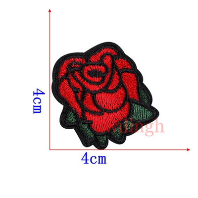 

1 Pcs Flower Patches Sequined Sticker Sew Iron On Patch Red Rose Flowers Applique Garment DIY Clothes Repair Badges For Wedding