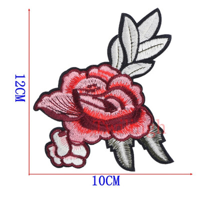 

1 Pcs Badge Flower Patches Iron Sew-on Rose Embroidery Motif Applique Garment Children Women DIY Clothes Sticker Wedding Party