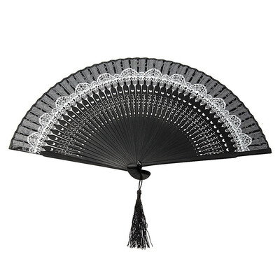 

UpperX Chinese Silk Bamboo Flower Folding Pocket Hand Fan Dance Wedding Party Favor