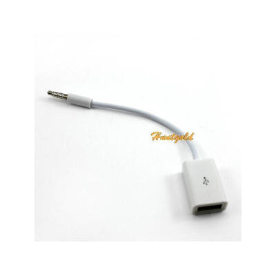 

White 3.5mm Male AUX Audio Stereo Plug Jack to USB 2.0 Female Converter Cable