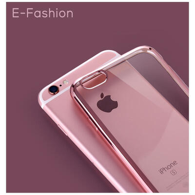 

2016 Newest Luxury Silicone Cell Phone Case 6S Ultra Thin Clear Crystal Rubber Plating TPU Soft Cover For iPhone6 Bumper Gloden