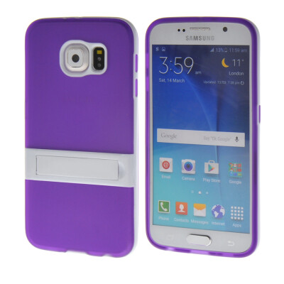 

MOONCASE Soft Flexible Silicone Gel TPU Skin Shell with Kickstand Back Case Cover for Samsung Galaxy S6 Purple