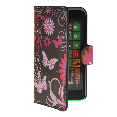 

MOONCASE Butterfly style Leather Side Flip Wallet Card Slot Stand Pouch чехол для Nokia Lumia 630