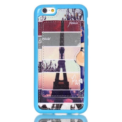 

MITI iphone6 6S Colorful PU+TPU Back Case Plug-in Card Stand For iphone 6 6S 4.7" Shockproof Cell Phone Protect Cover