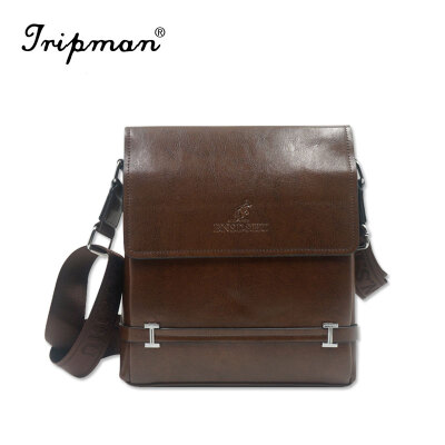 

Tripman 2016 New Arrival Male Cross Body Bags Hot Vertical Messenger Briefcase Real Brown Men's Genuine Leather Kangroo Bag for Sale