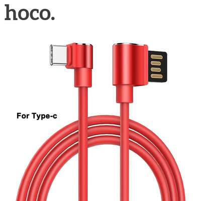 

HOCO Mobile Phone Cables 90 degree USB Type C Cable 2A USB-C Cable Fast Charging Data Cable For Samsung S9 Xiaomi 6X Huawei P10