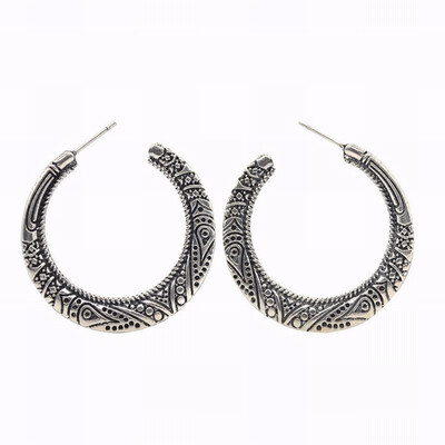 

Bali Half Circle Stud Hoop Earrings for Women Girls Huggie Leverback Hooped