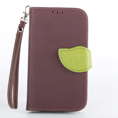 

MOONCASE [Leaves Magnetic Button] Premium PU Leather Flip Wallet Card Slot Bracket Back Case Cover for Nokia Lumia 520