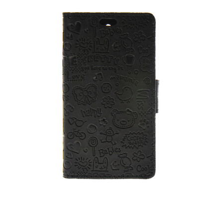 

MOONCASE Cute Little Witch Leather Side Flip Wallet Card Holder Stand Pouch ЧЕХОЛ ДЛЯ Sony Xperia Z4 Compact (Mini) Black