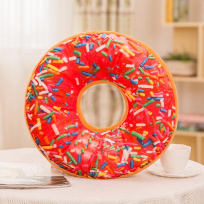 

New Fashion Creative Soft Plush Pillow Stuffed Seat Pad Sweet Donut Foods Cushion Case Toys pillowcase poszewka na poduszki