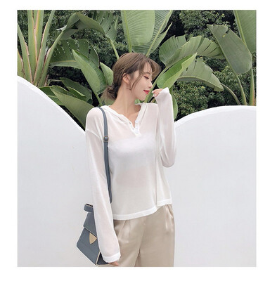 

women hoodie knitted sweater autumn Korean thin&casual top sweater