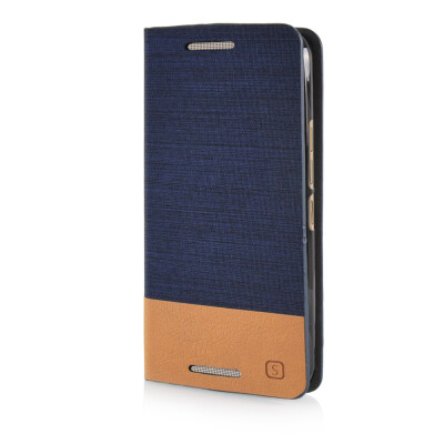 

MOONCASE Canvas Design Leather Side Flip Wallet Pouch Stand Shell Back ЧЕХОЛ ДЛЯ HTC One M9 Dark Blue