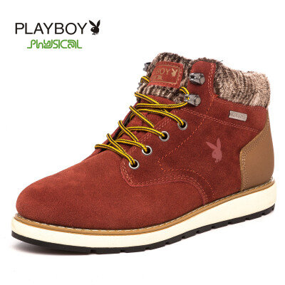 

PLAYBOY brand Winter,High,Korean style,With velvet and cotton,Athleisure,Leather, Student,Women's shoes