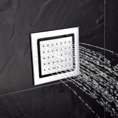 

Free Shipping Chrome Square Shower Body Jets Rainfall Spary Spa jets Water Saving in Wall Can Be Adjustable For Bathroom
