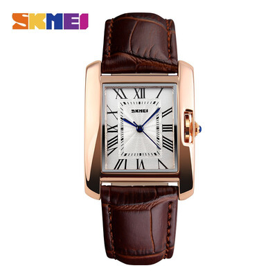 

SKMEI Womens Quartz Watch Luxury Fashionable Casual Watch Leather Strap RoseGold Womens Shoes Montre Girls Relogio Feminino 1085