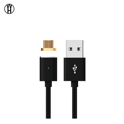 

WH Magnetic Cable 24A Micro USB Data Charger 1M Nylon Metal Magnetic Fast Charging Android Cable For Xiaomi Huawei Samsung