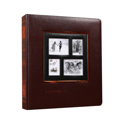 

Meiji photo album soft PU leather cover large capacity 820 5678 inch photo one to accommodate baby album creative gift gift wood grain color