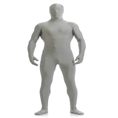 

Gesikai Mens Full Bodysuit Light Blue Spandex Lycra Zentai Suit Second Skin Tights Suit Mens Halloween Costumes
