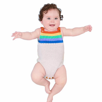 

Newborn Baby Infant Girls Raninbow Body Suit Jumpsuit Spring Summer Outerwear Toddler Boys Onesie Overall Sleeveless Kid Clothes