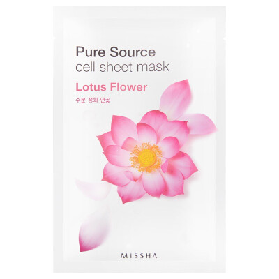 

MISSHA Pure Silklight Facial Mask Lotus 25ml Moisturizing Mask for Men&Women