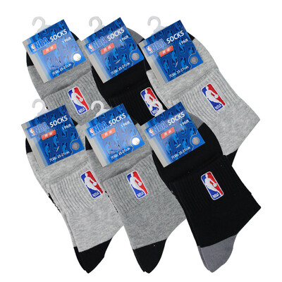 

NBA socks men&39s socks basketball socks elastic belt mesh breathable embroidery section combed cotton socks 6 pairs of