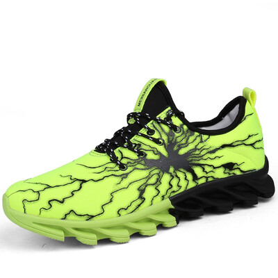 

2018 New Sneakers Men Autumn Winter Sport Sneakers Men Lace Up Male Sport Running Shoes Blcak Green Track Running Shoes