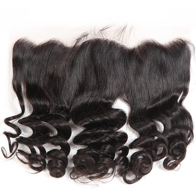 

Lace Frontal Closure Peruvian Loose Wave Virgin Hair Closure Ear to Ear Size 13x4 inch Loose Wavy Curly Remy Human Hair Closures