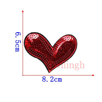 

1 pcslot Brand Embroidered Patches Big Red Rose Sequin Patch Iron On Fabric Badge Sew On Clothes Appliques DIY Wedding Stickers