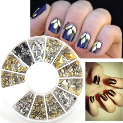 

Multi Style Studs Nail Art 3D Design Decoration Stickers Square Punk Rivet 1#