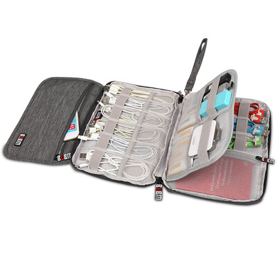 

BUBM SER-S Gray Waterproof Resilience Portable Digital Accessory Storage Bag Data Cable Storage Bag Electronic Product Finishing Bag