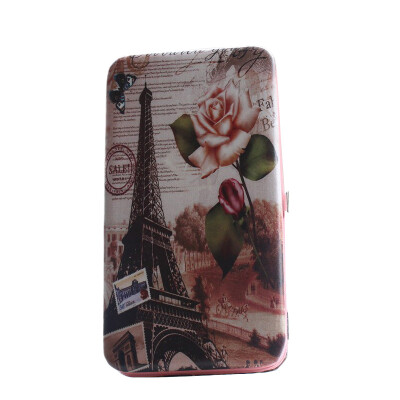 

Brand women PU leather purse female long bag of the Eiffel Tower cartoon printing women wallet fashion clutch bag